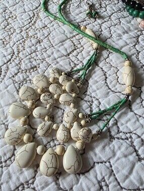 Boho Jewelry Bundle Shell Crystal Stone Bracelets Necklaces Earrings